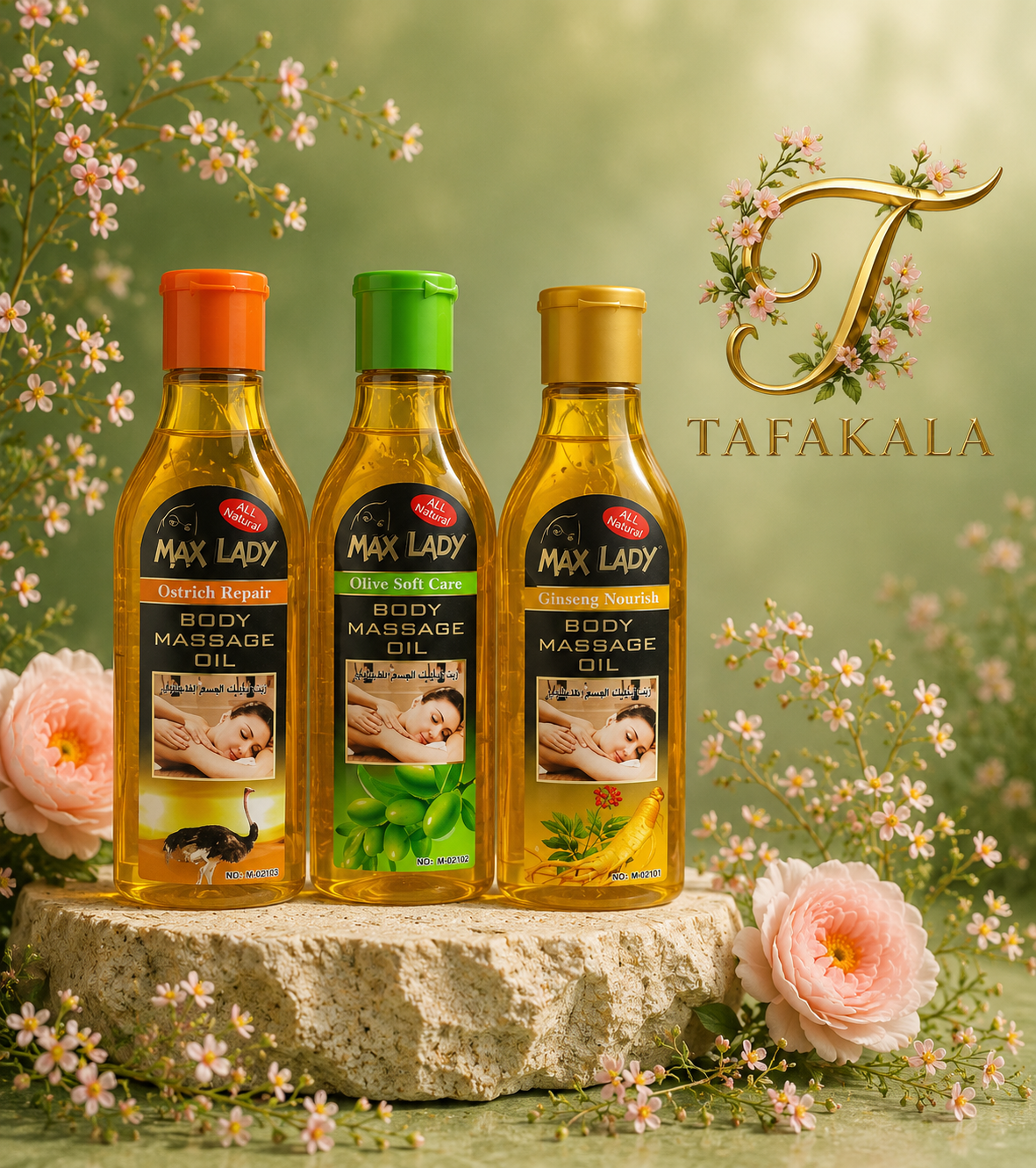 روغن ماساژ بدن خارجی برند مکس لیدی نمای ۲