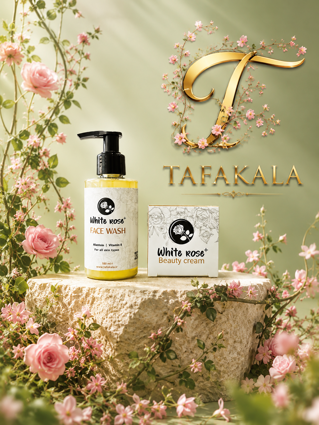 WHITE ROSE+ package | پکیج برند وایت رز پلاس پکیج بی نظیر وایت رز پلاس همراه با ژل شستشوی صورت 😍😍😍 دارای QR کد و هولوگرام اصالت کالا 🔥 دارای ترکیبات کاملا ایمن و پایه طبیعی ✨ ر نمای ۲